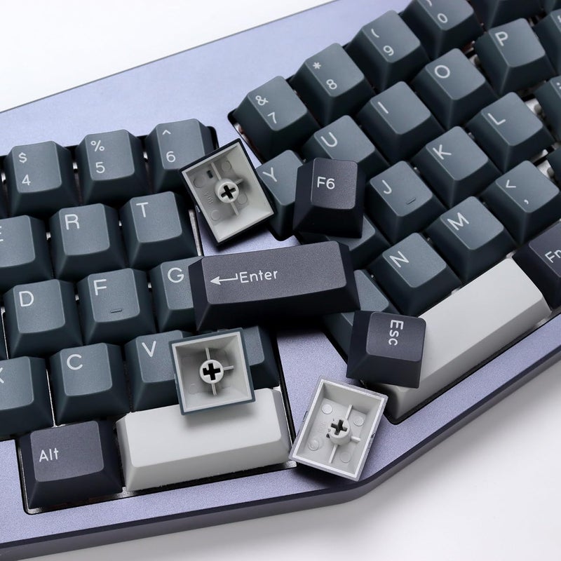 KBDiy Apollo PBT Double Shot Keycap Set,176 Keys Grey Custom Key Cap Keycaps 60 Percent Cherry Profile Keycaps for 61/64/68/84/87/100/104/108 Mechanical Keyboard - Image 4